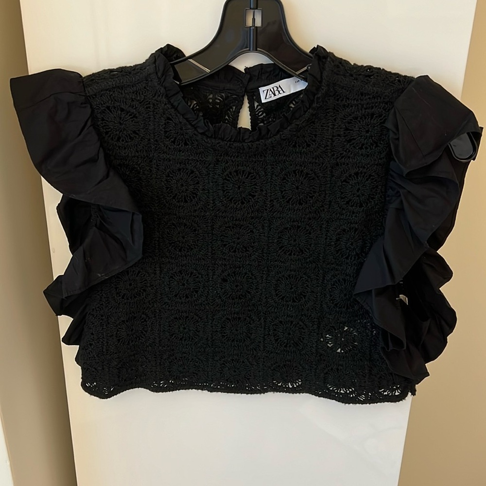 Black Crochet Top